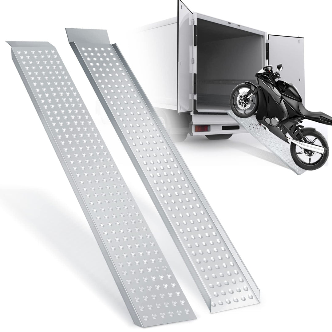 Tubiaz 2X Auffahrrampe, Verladerampe 400kg,rutschfeste Verladeschiene, Verzinkter Stahl Auto Laderam