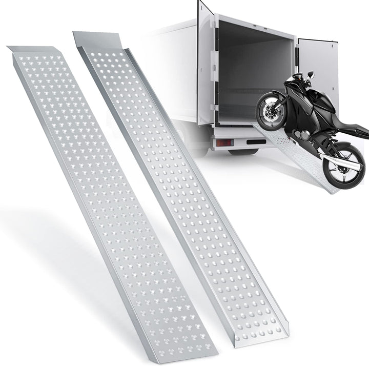 Tubiaz 2X Auffahrrampe, Verladerampe 400kg,rutschfeste Verladeschiene, Verzinkter Stahl Auto Laderam