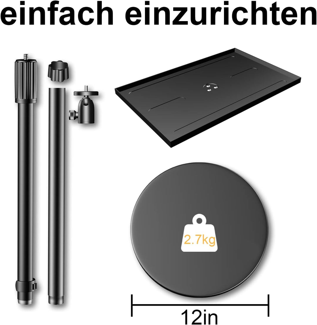 Beamer Ständer, Multifunktionaler Bodenständer verstellbar Höhe von 78.79cm bis 106.68cm,Schmieden a
