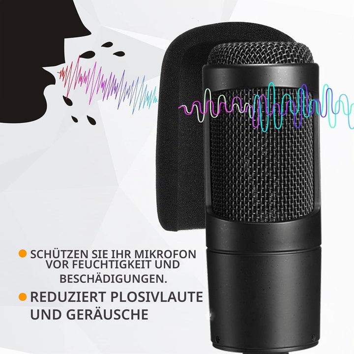 AT2020 Tisch Mikrofonständer mit Mikrofonspinne und Windschutz aus Schaumstoff für Audio Technica AT