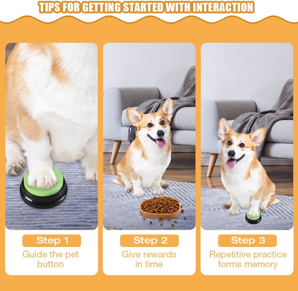 Buzzer Mit Aufnahmefunktion Hunde, 4 Stück Answer Buzzers Hund, Buzzer mit Sound Hund, Answer Buzzer