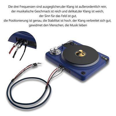 Brollitest High End RCA Phono Kabel, Hochreines Kohlefaser Phono Kabel mit Erdungsdraht, 2M Geheimti