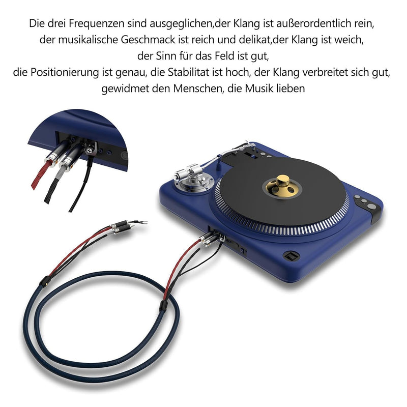 Brollitest High End RCA Phono Kabel, Hochreines Kohlefaser Phono Kabel mit Erdungsdraht, 2M Geheimti
