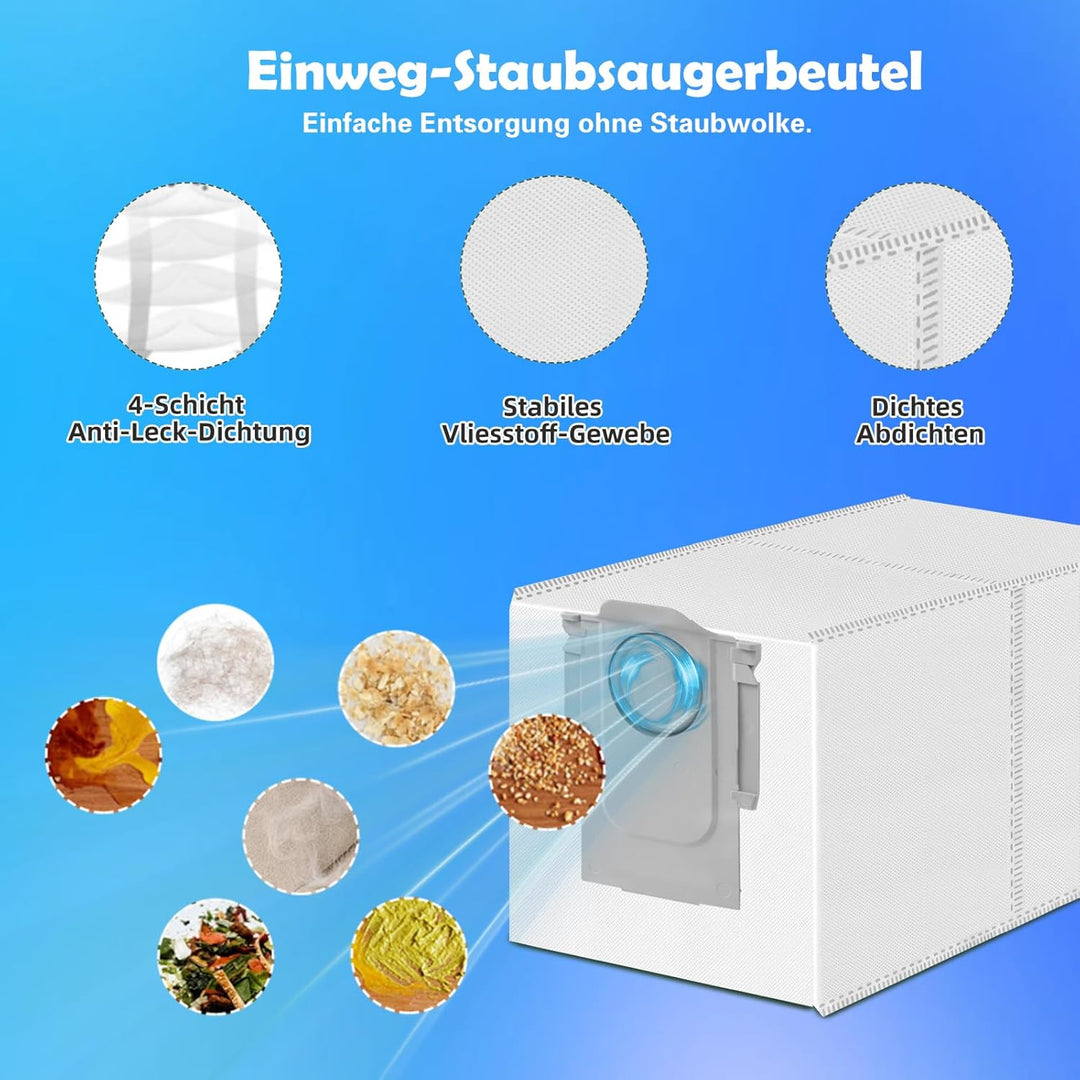 10R Zubehör Ersatz für Roborock Saros 10R Saugroboter, 1 Hauptbürste, 4 Seitenbürsten, 4 HEPA Filter