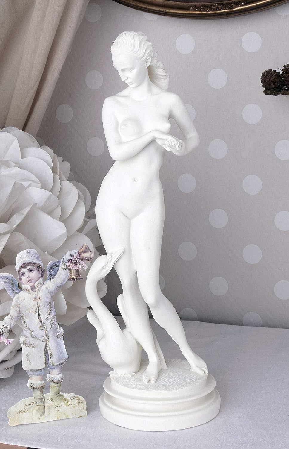 Mythologische Skulptur Leda & Schwan Figur Klassische Antike IS243 Palazzo Exklusiv
