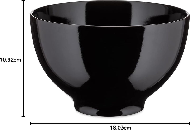 Alessi Tonale DC03/3 B - Design Steinzeug Schale, 18 cm, Poliert Schwarz