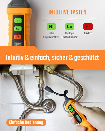 Gasmelder, TopTes PT210S Gasspürgerät mit 10 cm Sonde, ideal für den Einsatz in Wohnhäusern und Wohn