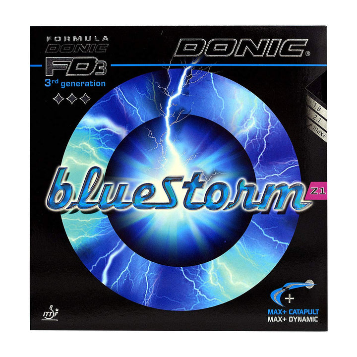 DONIC Bluestorm Z1 Tischtennisgummi Schwarz Max+, Schwarz Max+