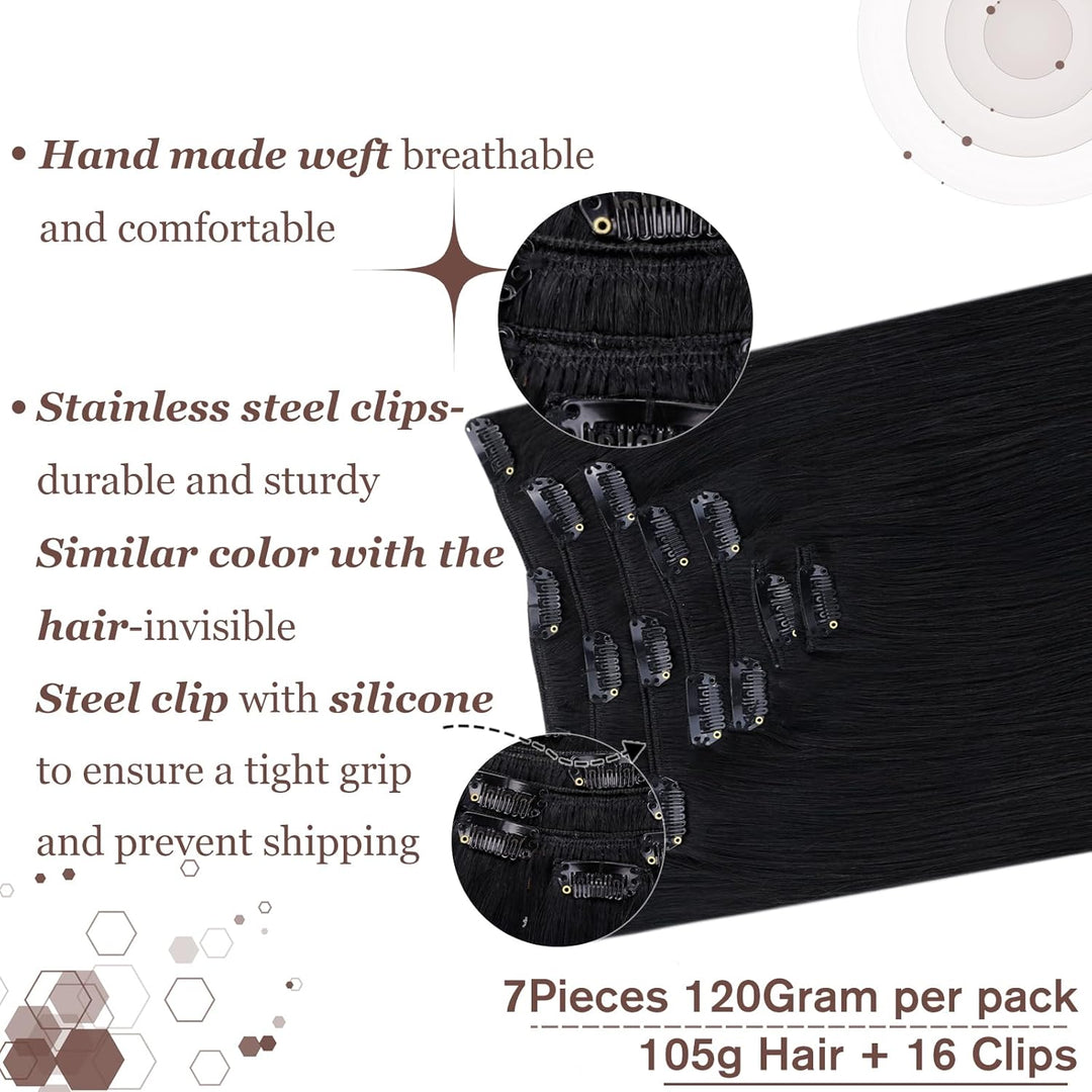 Hetto Echthaar Extensions Clip in Remy Clip in Extensions Echthaar Voller Kopf Extensions Clip in Ha