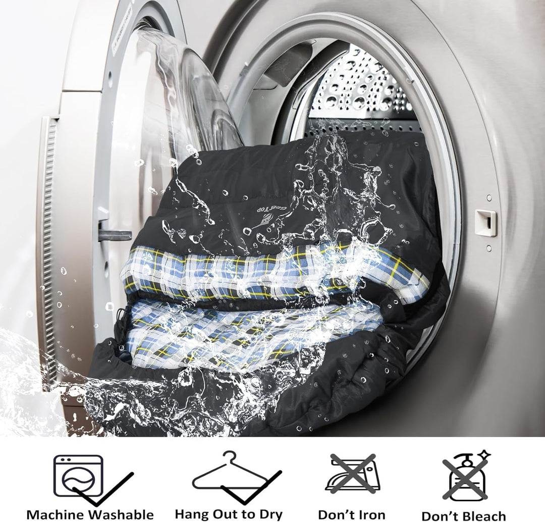 GEERTOP Schlafsack XXL 4 Jahreszeiten Flanell Campingschlafsack Übergrösse 220x100cm für Erwachsene