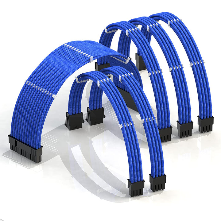 LINKUP - AVA 30cm PSU Kabelverlängerung Ummantelt GPU Nach Mass PC Stromversorgung mit Kamm-Kit - Ko