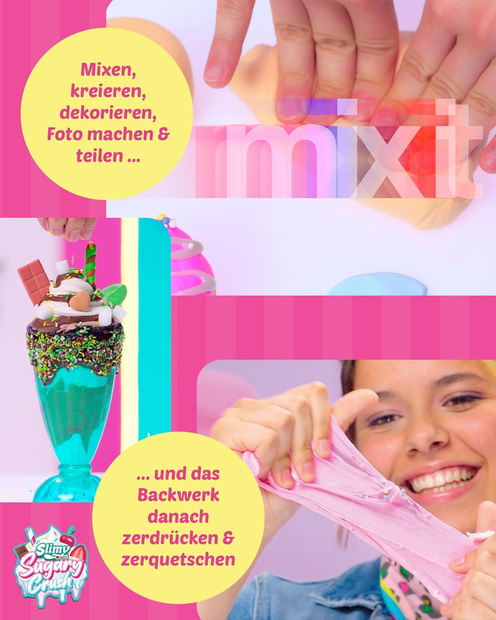 Slimy Sugary Crush - Super Creator's Set, Slime und Knete Kreativ-Set, Backspiel zum selber Mischen,