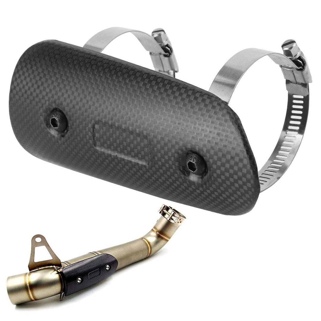 Auspuff-Hitzeschild, Universal Dry Carbon Fiber Exhaust Midpipe Heat Shield Guard Kit Motorrad-Hitze