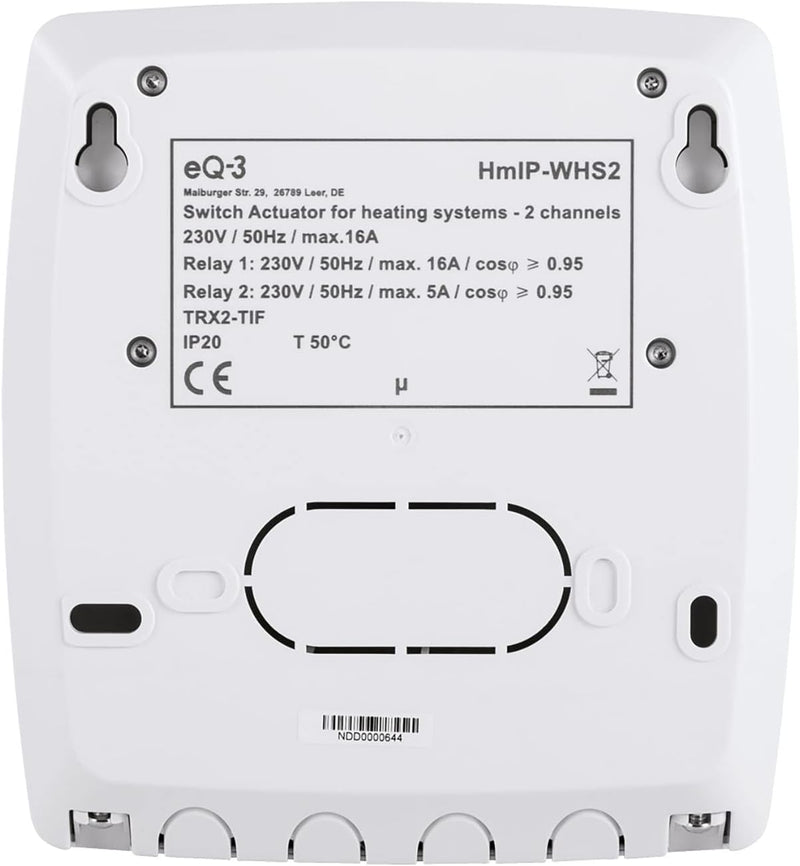 Homematic IP Schaltaktor für Heizungsanlagen – 2-Fach, 3680 W, 230 V, 150842A0, Schaltaktor für Heiz