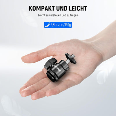 NEEWER 2er-Pack 1/4" Blitzschuhhalterung mit zusätzlicher 1/4" Schraube, Mini-Kugelkopf-Blitzschuhha