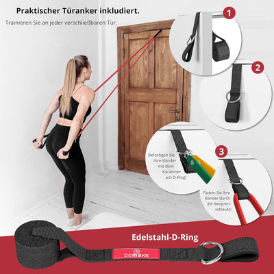 Resistance Bands Widerstandsband Set mit Trainings-eBook - Expander Tubes Bänder Band Fitnessbänder