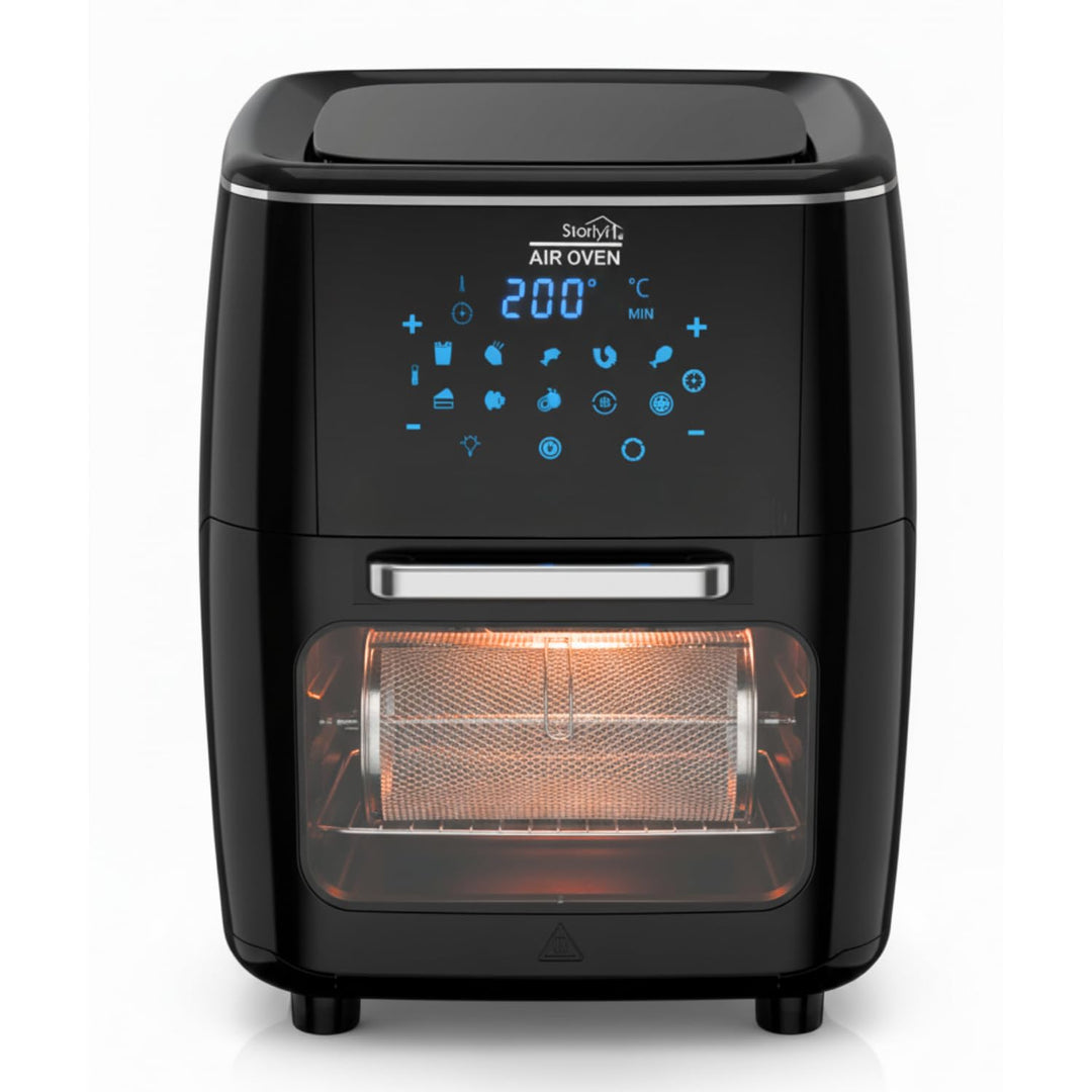Starlyf Heissluftfritteuse Air Oven XL, 1700 W, 12 Liter Fritteuse mit 10 Programmen, Rotisserie-Fun