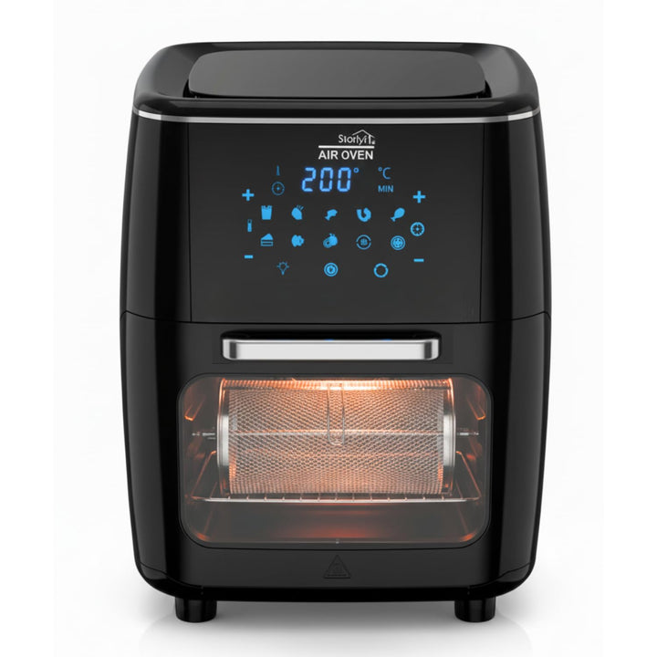 Starlyf Heissluftfritteuse Air Oven XL, 1700 W, 12 Liter Fritteuse mit 10 Programmen, Rotisserie-Fun