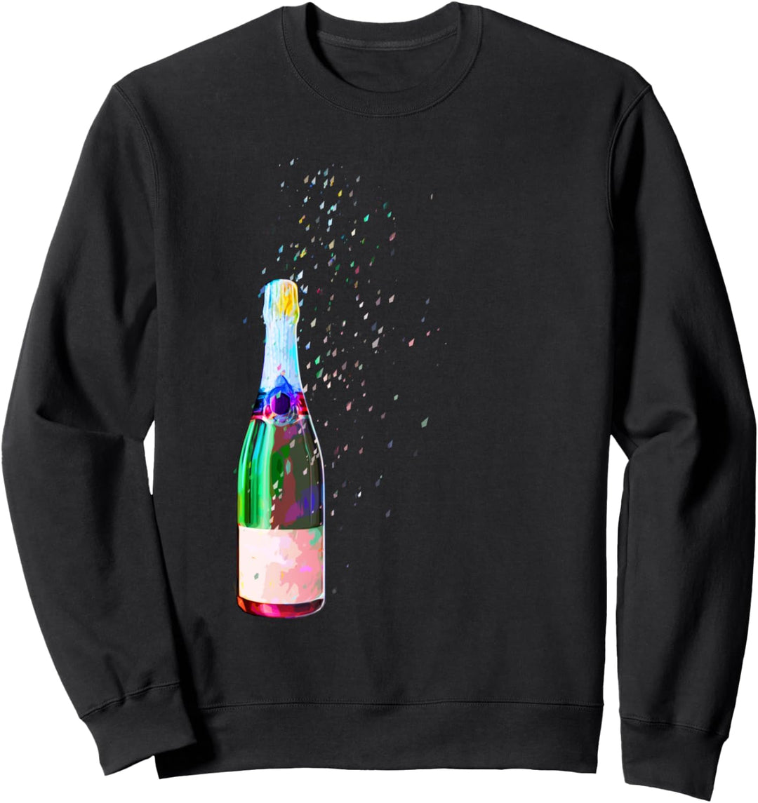 Champagnerflasche Funken Sweatshirt