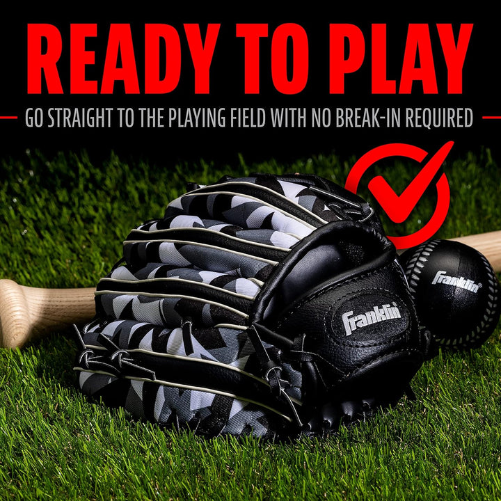 Franklin Sports RTP Teeball Performance Handschuh & Ball Combo (24,1 cm) Rechte Hand Wurf schwarz /