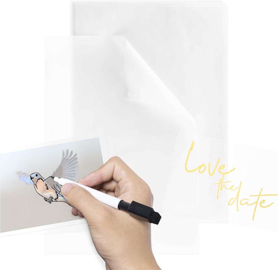 Tritart Transparentpapier Bedruckbar Weiss DIN A3 - Abpauspapier Pergamentpapier zum Bedrucken 20 Bl