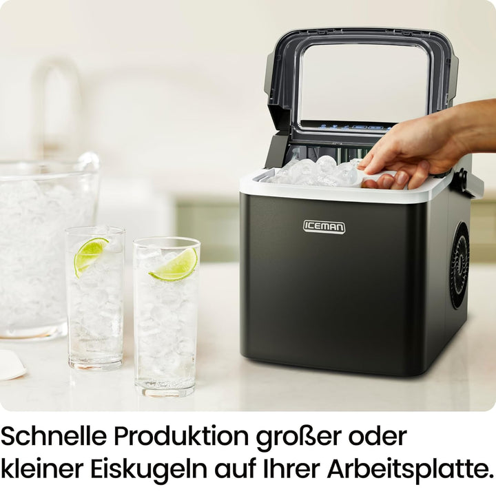 Chefman | Iceman Dual-Size Eiswürfelmaschine - Tragbare Eismaschine, grosse und kleine Eismaschine m