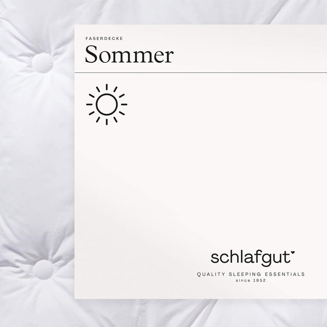 schlafgut Pure sommerliche Faserbettdecke, 135x200 cm weiss aus 100% Baumwolle mit amtungsaktiven Fu