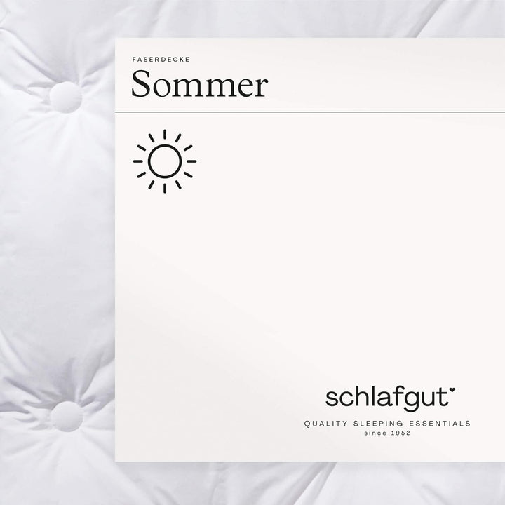 schlafgut Pure sommerliche Faserbettdecke, 135x200 cm weiss aus 100% Baumwolle mit amtungsaktiven Fu