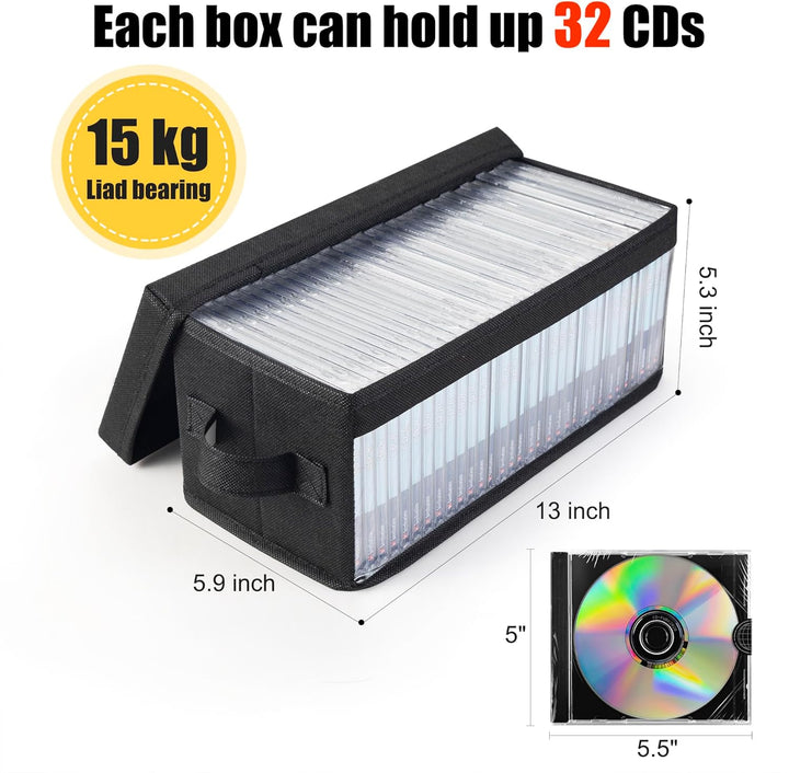 UENTIP 64 CDs in Standard-Jewelcases, 128 CDs in Slimcases und 350 Discs in CD-Hüllen (2er-Pack) Sch