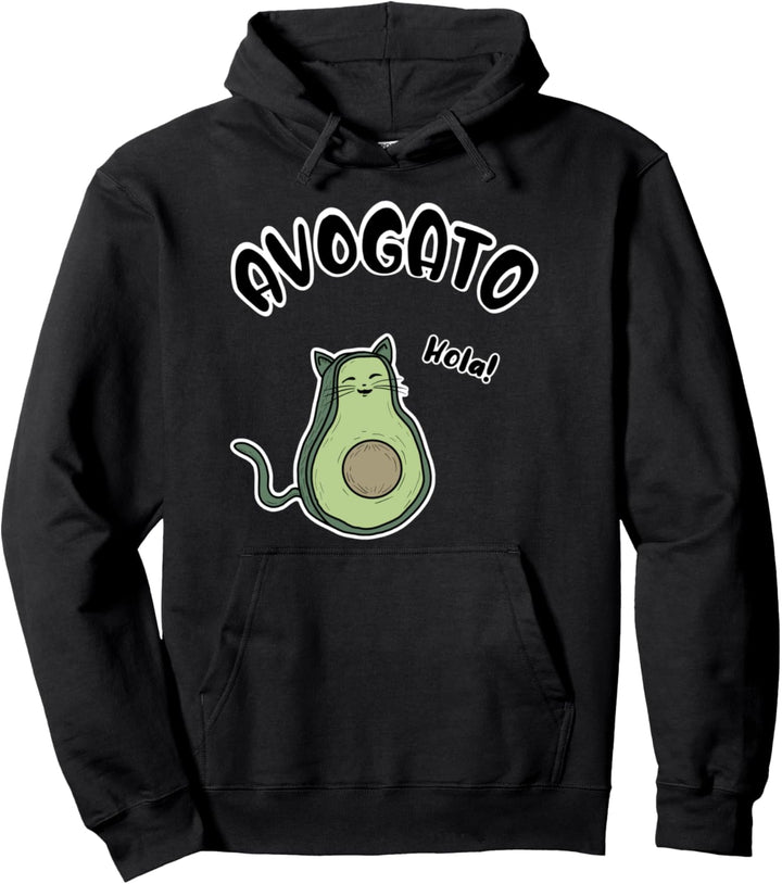 Avogato Vegan Süsse Avocado Katze Hola Pullover Hoodie