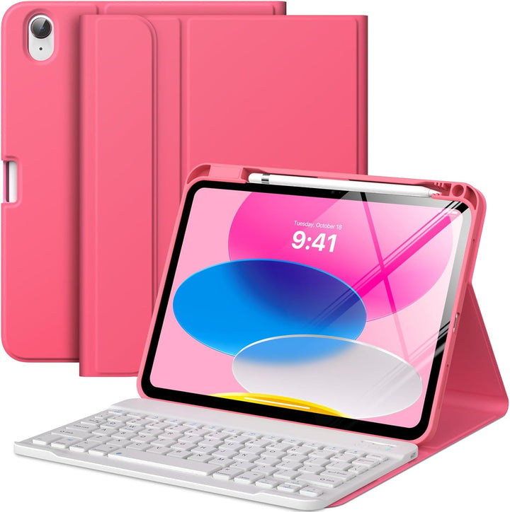 MoKo Tastatur Hülle für iPad 10th Generation 2022, iPad 10,9 Zoll, Multi-Winkel Magnetische Tablet H