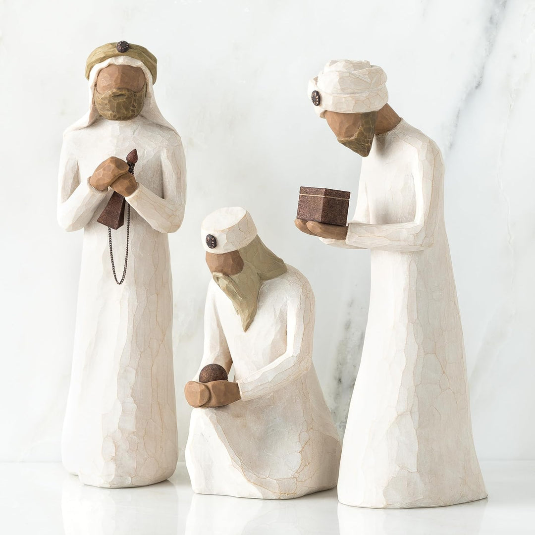 Willow Tree Nativity Accessory Figures with The Three Wisemen Plus Shepherd and Stable Animals 7-Pie