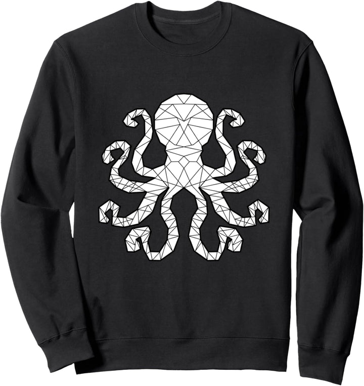 Oktopus Tier Geometrie Ozean Fisch Tauchen Meerestier Sweatshirt