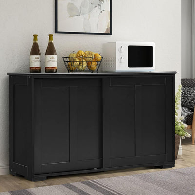 COSTWAY Sideboard, Küchenschrank mit Schiebetüren, höhenverstellbarer Ablage, Beistellschrank für Kü