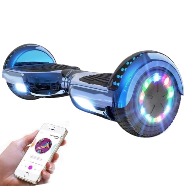 GeekMe Hoverboards 6.5”Zweimotoren 2-Rad-Hoverboards Hoverboards mit LED-Leuchten Bluetooth blue col