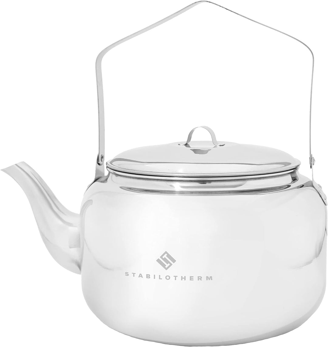 STABILOTHERM Edelstahl Outdoor-Kaffeekessel 4 Liter I ideal für Lagerfeuer & Grill – Teekessel Wasse