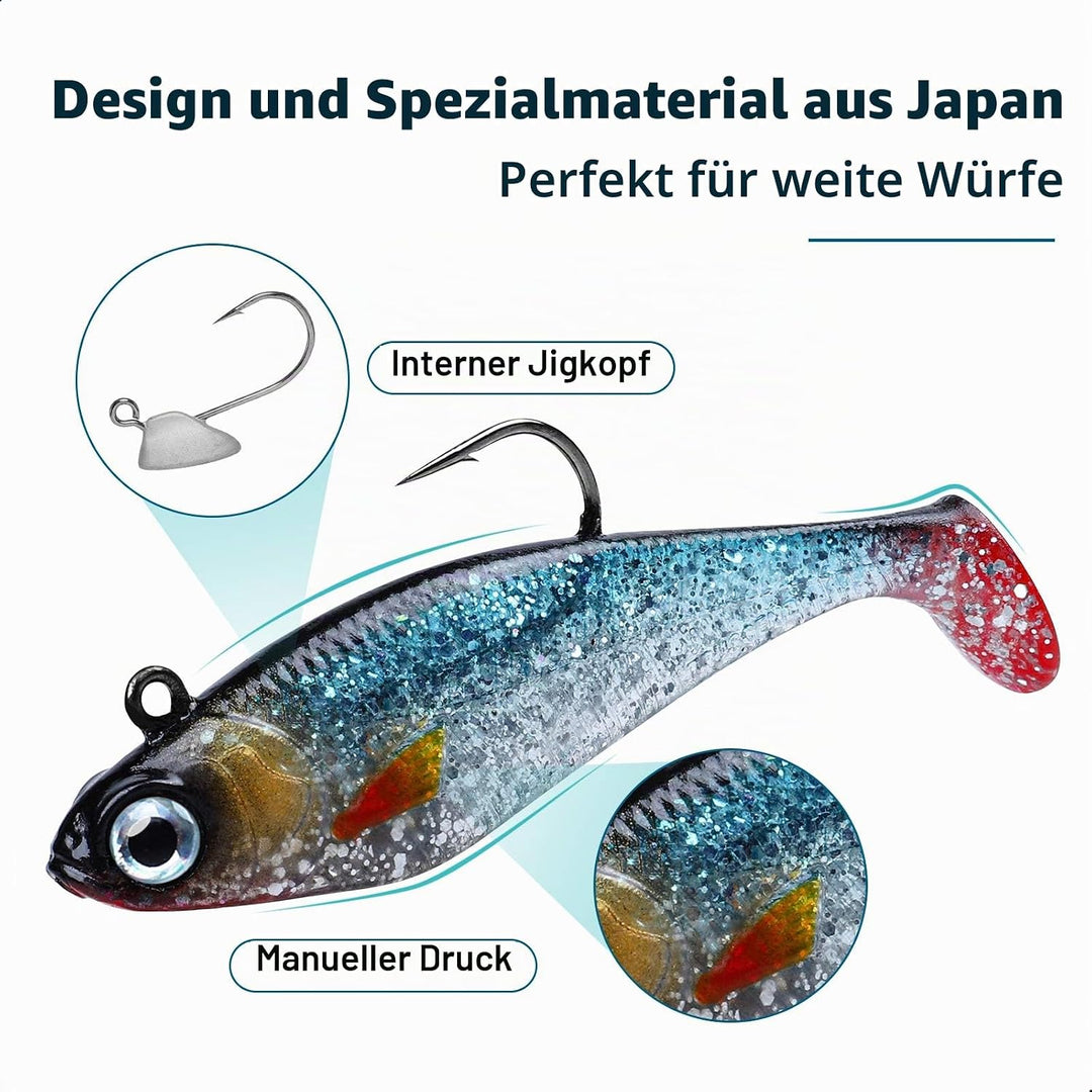 TRUSCEND Gummifische Angelköder für Forelle Zander & Barsch, Kunstköder Angelausrüstung Gummiköder A
