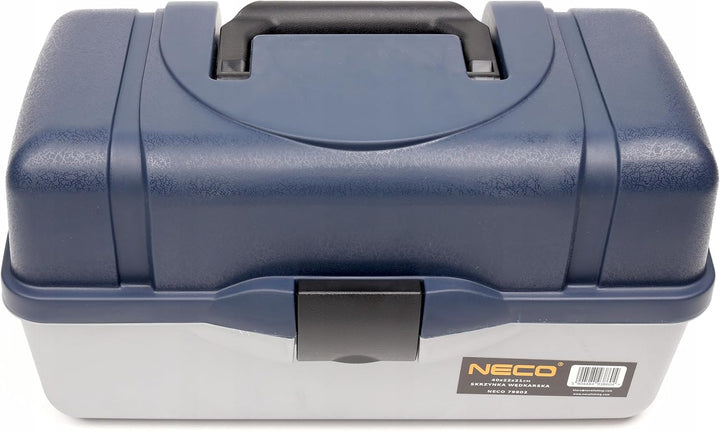 NECO Angelbox Blau mit 3 Schubladen – Grosse Tackle Box 40x22x21 cm | Angelkoffer mit Fächern für Kö