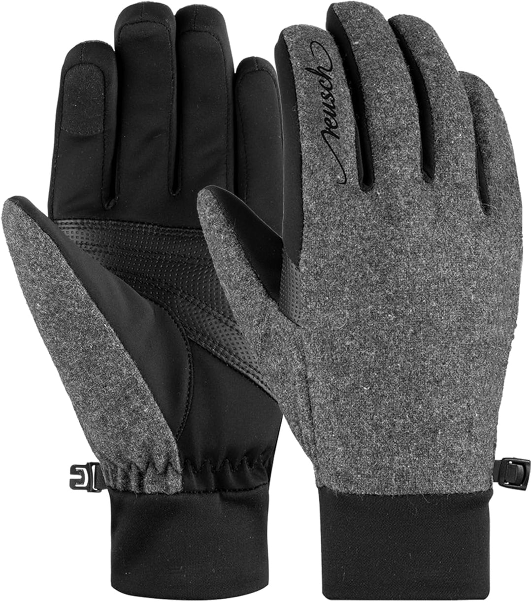 Reusch Damen Saskia Touch-Tec Handschuhe Fingerhandschuhe 6.5 schwarz-grau, 6.5 schwarz-grau