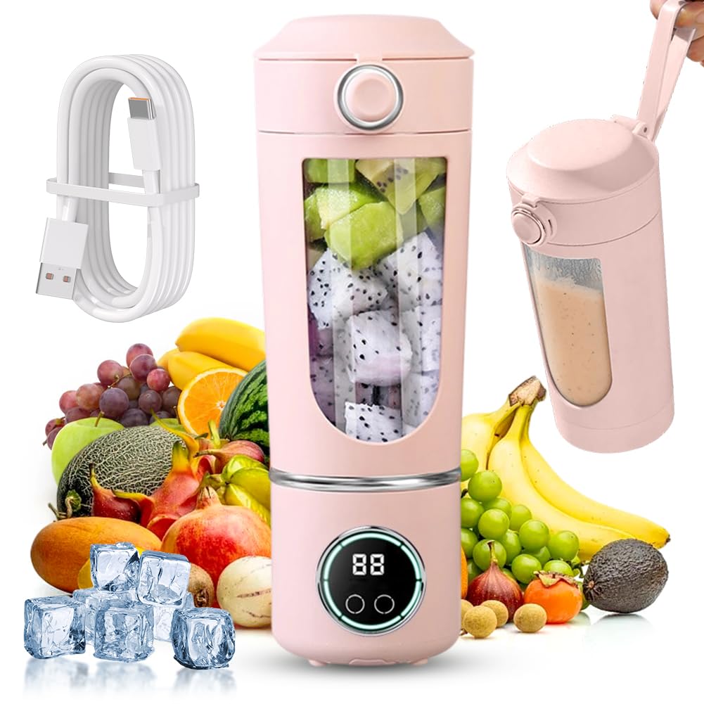 Tragbarer Mixer, Mini Standmixer Blender, 700ml Tragbarer Mixer Smoothie Maker, With 12 Stainless St