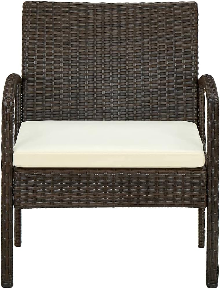 vidaXL Gartenstuhl mit Kissen Gartensessel Gartenmöbel Rattanstuhl Stuhl Sessel Rattansessel Balkons