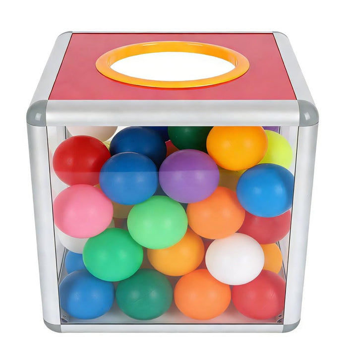 Acrylspendenbox, Wahlurne, empfohlene Box, transparente Aufbewahrungsbox 20 x 20 x 20 cm Red face, R