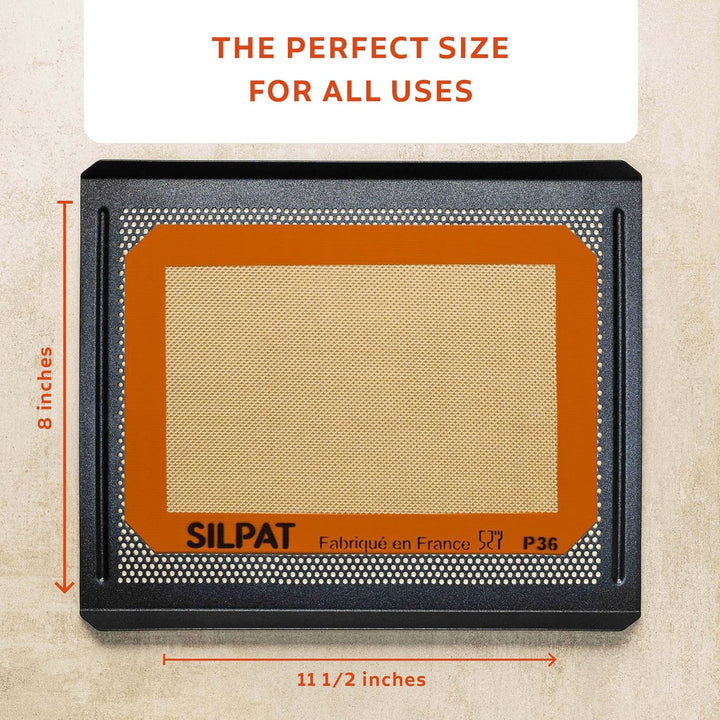 Silpat Premium Antihaftbeschichtete Backmatte, für kleine Biskuitrollen, Grösse 21 x 30 cm, Orange,