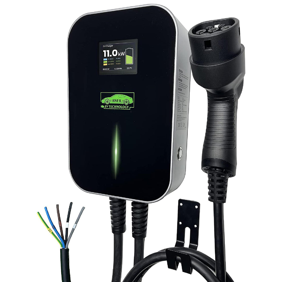 ANFIL Dreiphasen - EV Ladestation - EU-Standard-Ladegerät, IEC 62196-2 - mit 6,1m Ladekabel Typ 2 St