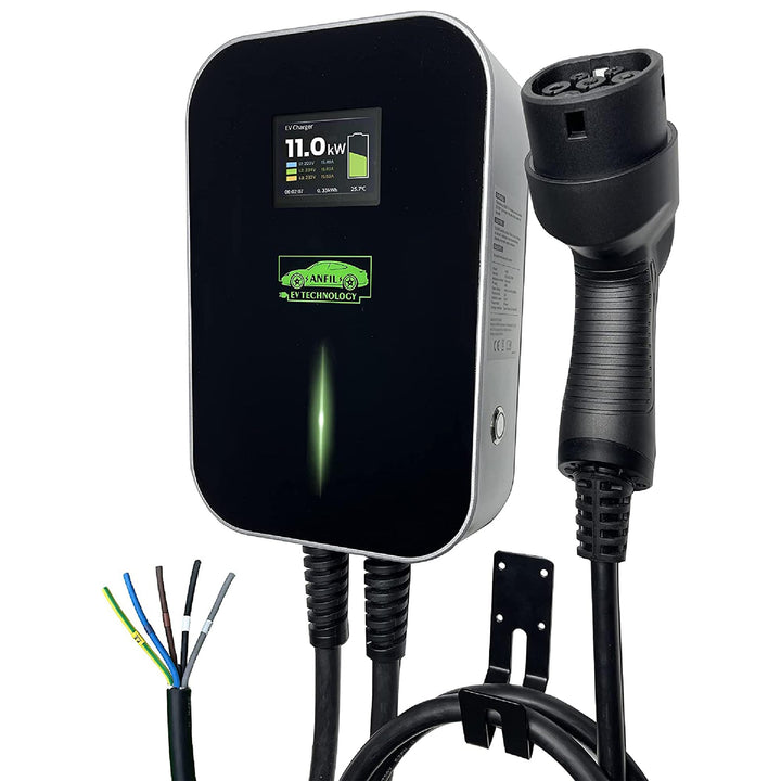 ANFIL Dreiphasen - EV Ladestation - EU-Standard-Ladegerät, IEC 62196-2 - mit 6,1m Ladekabel Typ 2 St