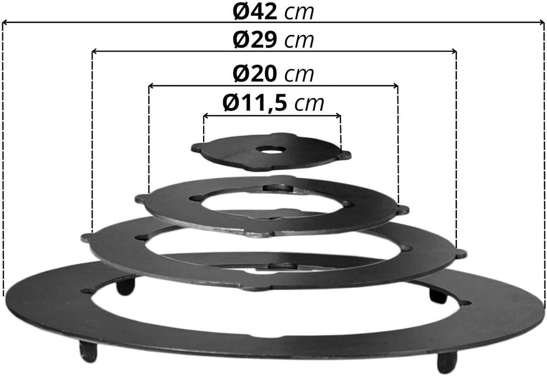 Ø40cm Uchag 2mm stahl Utschak-Ofen Adapter-Ringe Abzugsrohr 12L Kazan eben Kasan Utschag Feldküche F