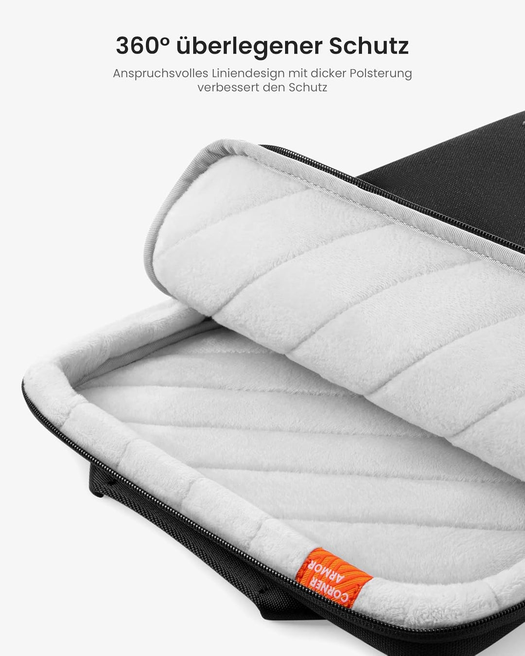 tomtoc 360° Laptoptasche Hülle für 15 Zoll MacBook Air M4/M3/M2 (2025-2023) Premium Stossfest Rundum