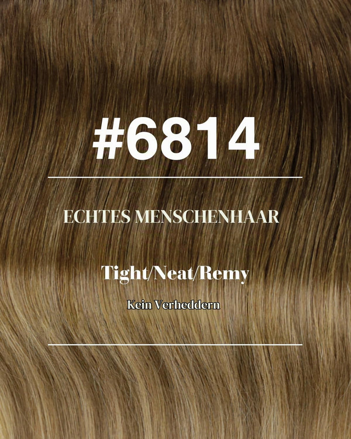 Hetto Balayage Echthaar Tressen Extensions Mittel Braun zu Hellbraun und Dunkelste BlondineTressen E
