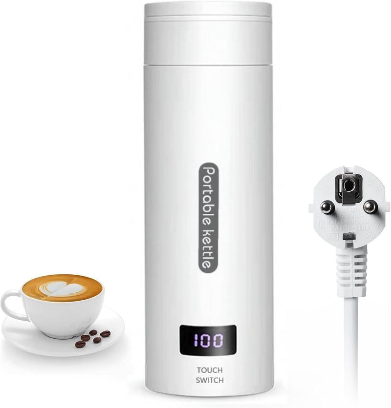 Flintronic Reise Elektrisch Wasserkocher, 380ML Mini Electric Kettle, 220 V/ 300W Thermoskanne, 304