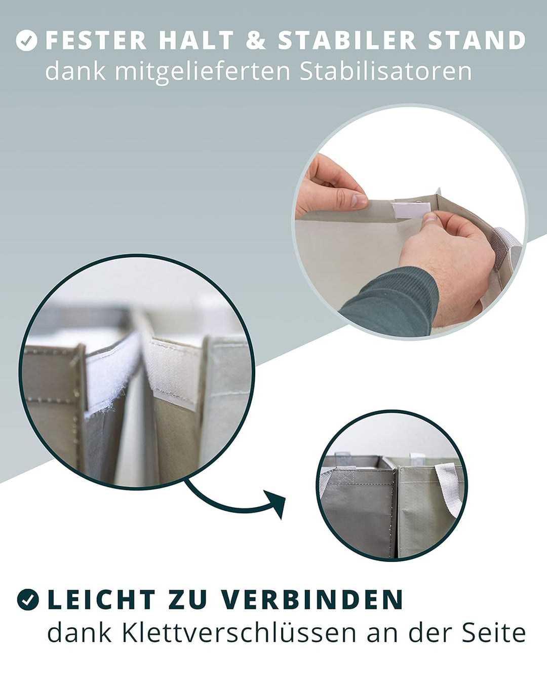 RETRIX Mülltrennsystem - inklusive Stabilisatoren - Mülltrennsystem 3fach - hohe Belastbarkeit - Pfa